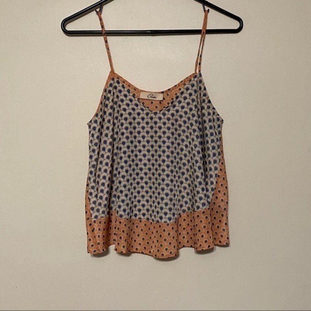 Elodie Shell Tank sleeveless Peach Blue Small